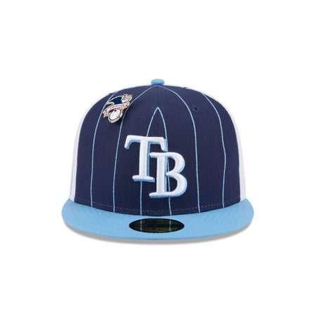 Tampa Bay Rays Pinstripe League Pin 59FIFTY Fitted Hat