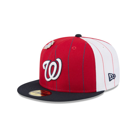 Washington Nationals Pinstripe League Pin 59FIFTY Fitted Hat