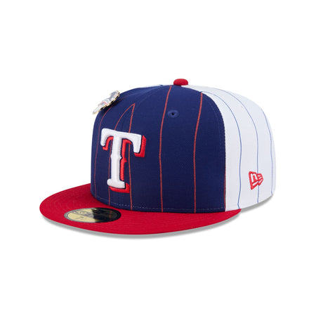 Texas Rangers Pinstripe League Pin 59FIFTY Fitted Hat