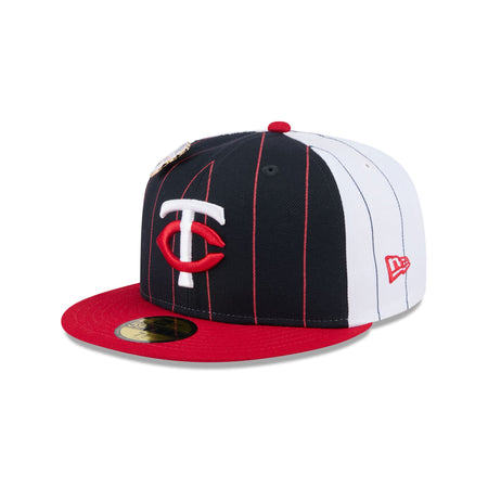 Minnesota Twins Pinstripe League Pin 59FIFTY Fitted Hat