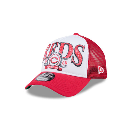 Cincinnati Reds Distressed 9FORTY A-Frame Trucker Hat