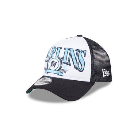 Miami Marlins Distressed 9FORTY A-Frame Trucker Hat