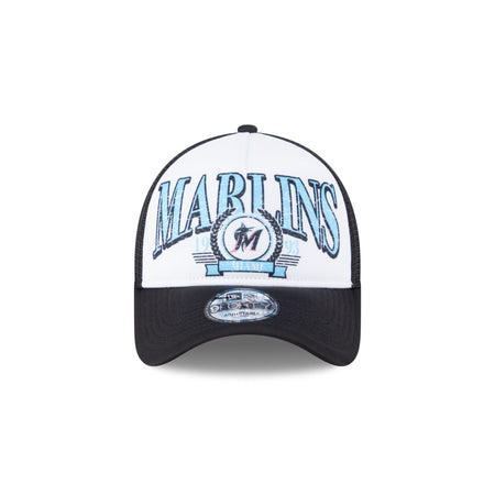 Miami Marlins Distressed 9FORTY A-Frame Trucker Hat