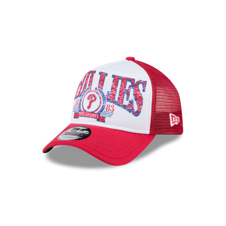 Philadelphia Phillies Distressed 9FORTY A-Frame Trucker Hat