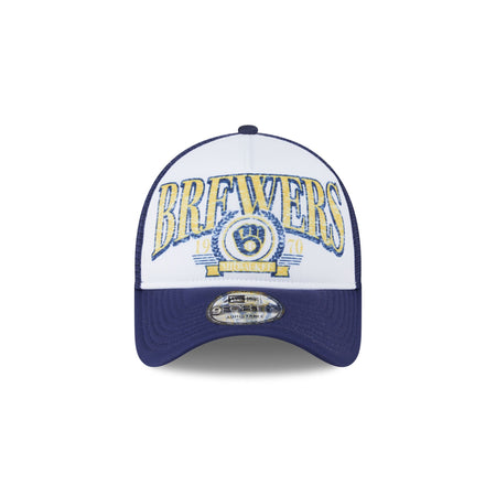 Milwaukee Brewers Distressed 9FORTY A-Frame Trucker Hat