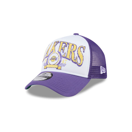 Los Angeles Lakers Distressed 9FORTY A-Frame Trucker Hat