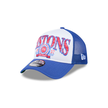 Detroit Pistons Distressed 9FORTY A-Frame Trucker Hat