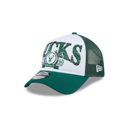 Milwaukee Bucks Distressed 9FORTY A-Frame Trucker Hat