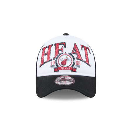 Miami Heat Distressed 9FORTY A-Frame Trucker Hat