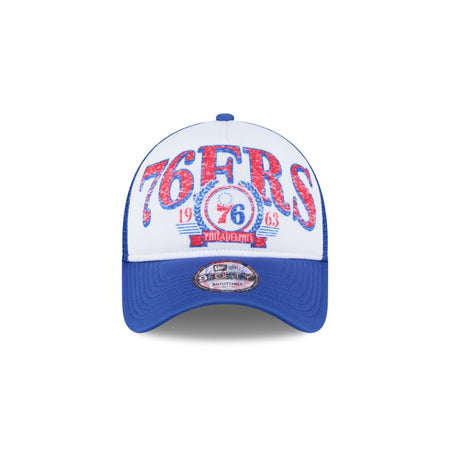 Philadelphia 76ers Distressed 9FORTY A-Frame Trucker Hat