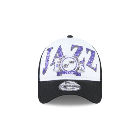 Utah Jazz Distressed 9FORTY A-Frame Trucker Hat