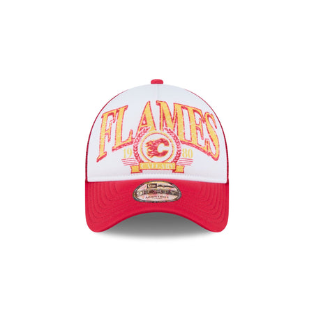 Calgary Flames Distressed 9FORTY A-Frame Trucker Hat