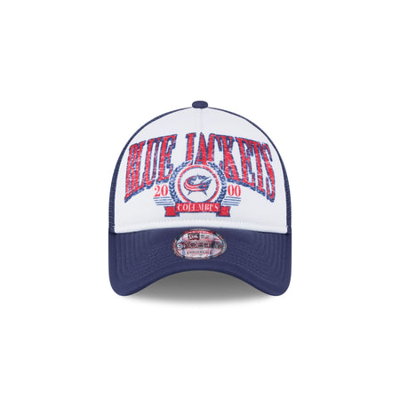 Columbus Blue Jackets Distressed 9FORTY A-Frame Trucker Hat