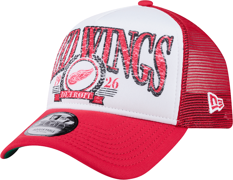 Detroit Red Wings Distressed 9FORTY A-Frame Trucker Hat