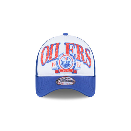 Edmonton Oilers Distressed 9FORTY A-Frame Trucker Hat