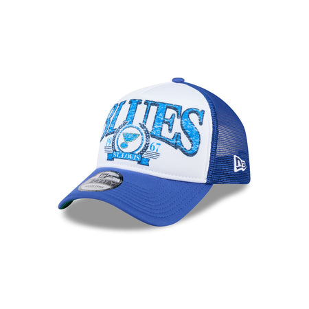 St. Louis Blues Distressed 9FORTY A-Frame Trucker Hat