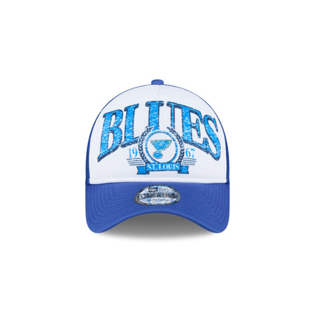 St. Louis Blues Distressed 9FORTY A-Frame Trucker Hat