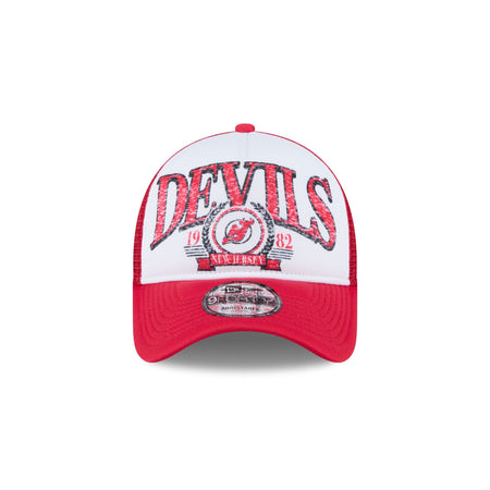 New Jersey Devils Distressed 9FORTY A-Frame Trucker Hat