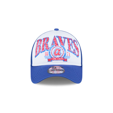 Atlanta Braves Distressed 9FORTY A-Frame Trucker Hat