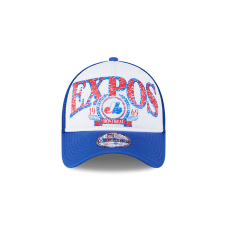 Montreal Expos Distressed 9FORTY A-Frame Trucker Hat