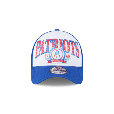 New England Patriots Distressed 9FORTY A-Frame Trucker Hat