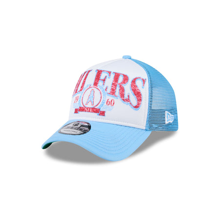 Oilers Distressed 9FORTY A-Frame Trucker Hat