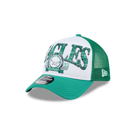 Philadelphia Eagles Distressed 9FORTY A-Frame Trucker Hat