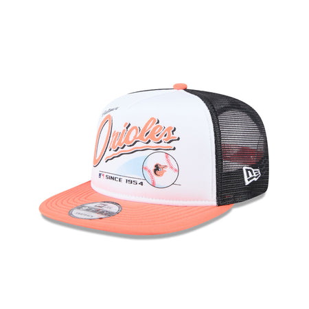 Baltimore Orioles Retro Script 9FIFTY A-Frame Trucker Hat