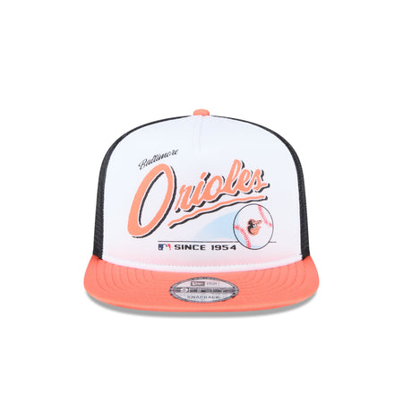 Baltimore Orioles Retro Script 9FIFTY A-Frame Trucker Hat