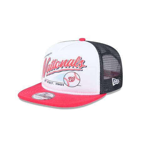 Washington Nationals Retro Script 9FIFTY A-Frame Trucker Hat