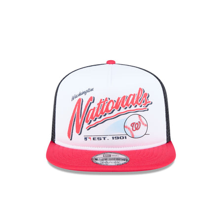 Washington Nationals Retro Script 9FIFTY A-Frame Trucker Hat