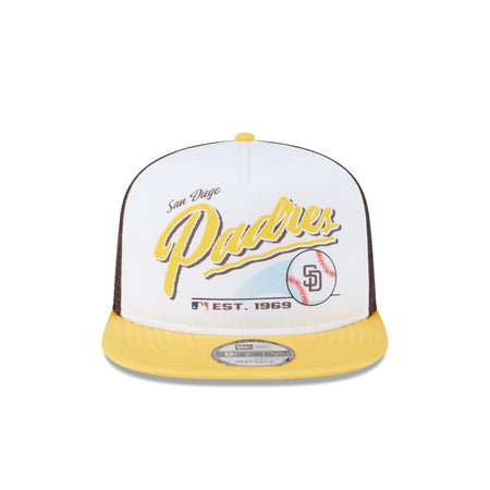 San Diego Padres Retro Script 9FIFTY A-Frame Trucker Hat