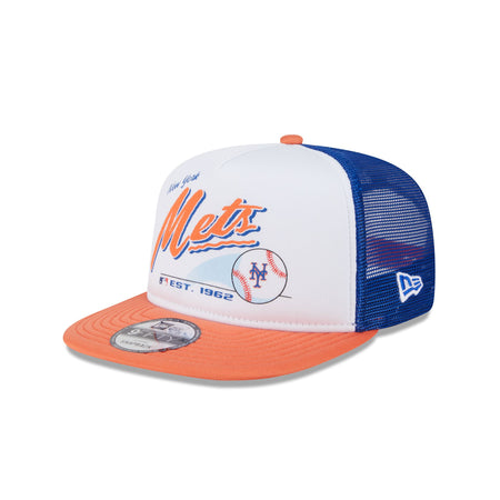 New York Mets Retro Script 9FIFTY A-Frame Trucker Hat