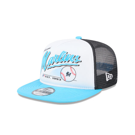 Miami Marlins Retro Script 9FIFTY A-Frame Trucker Hat