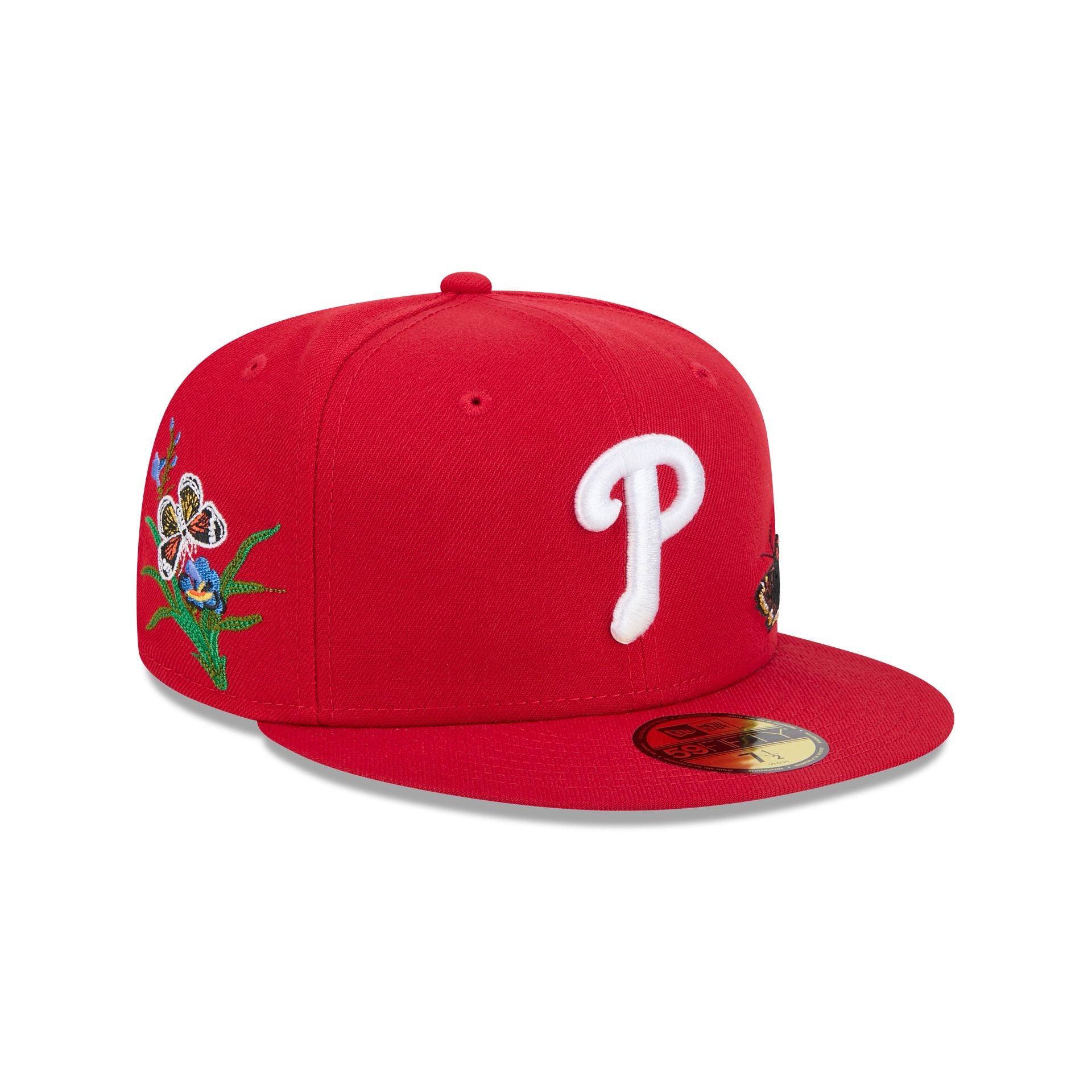 New Era 59Fifty Philadelphia Phillies Fitted Hat Size 7 1/2 offers Red UV CC Side Patch