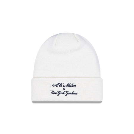 AC Milan x New York Yankees White Knit Beanie