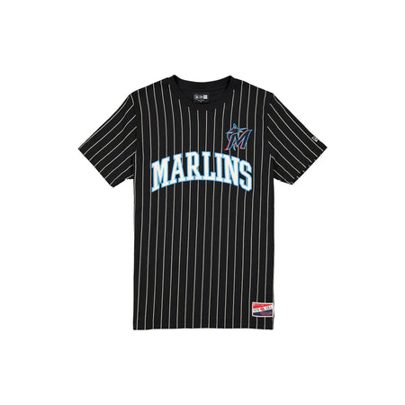 Miami Marlins Throwback Pinstripe Wordmark T-Shirt