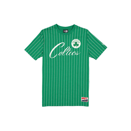 Boston Celtics Throwback Pinstripe Wordmark T-Shirt