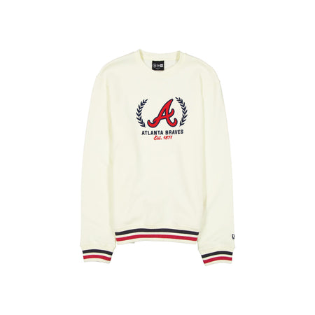 Atlanta Braves Throwback Chrome White Crewneck