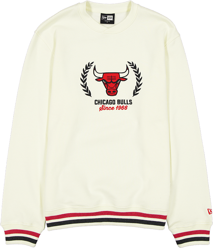 Chicago Bulls Throwback Chrome White Crewneck