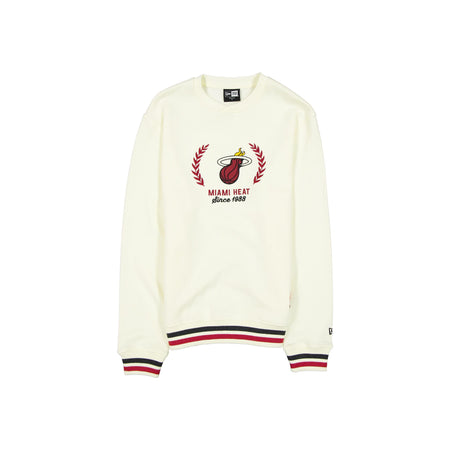 Miami Heat Throwback Chrome White Crewneck