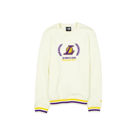 Los Angeles Lakers Throwback Chrome White Crewneck