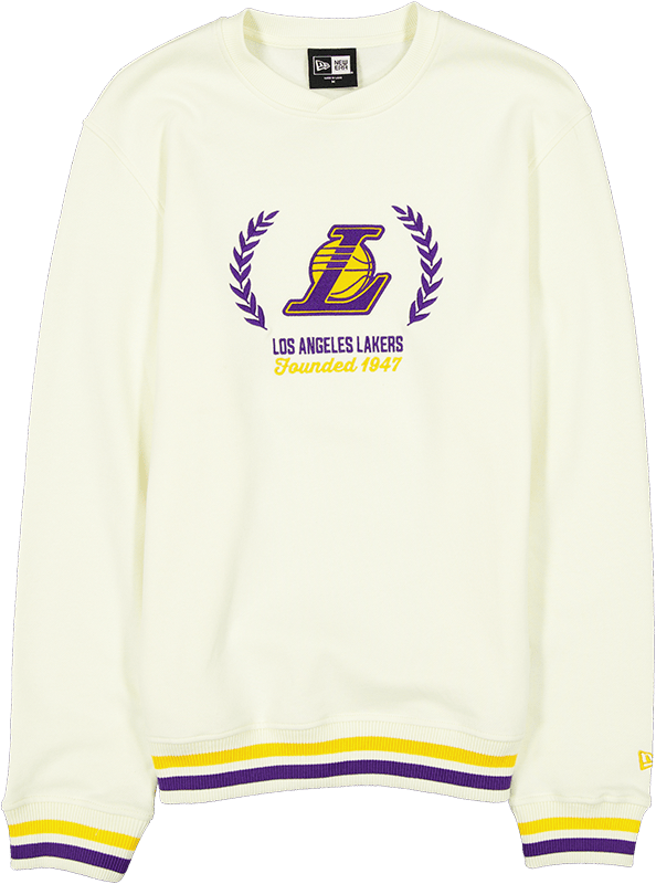 Los Angeles Lakers Throwback Chrome White Crewneck