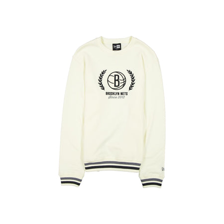 Brooklyn Nets Throwback Chrome White Crewneck