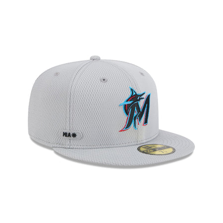 Miami Marlins 2025 Clubhouse Gray 59FIFTY Fitted Hat