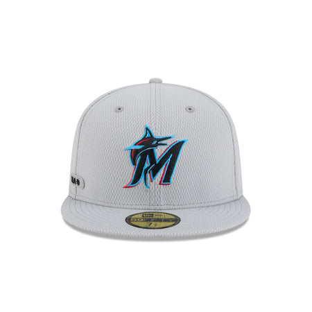 Miami Marlins 2025 Clubhouse Gray 59FIFTY Fitted Hat