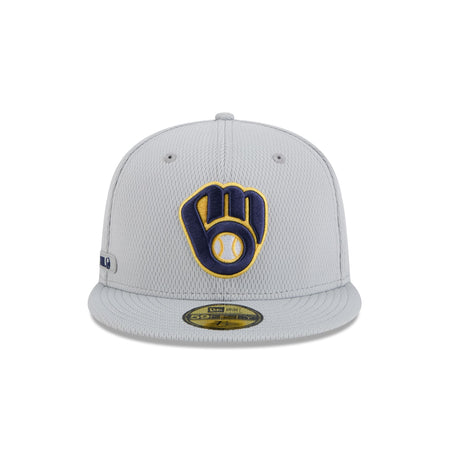 Milwaukee Brewers 2025 Clubhouse Gray 59FIFTY Fitted Hat