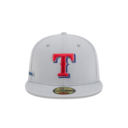 Texas Rangers 2025 Clubhouse Gray 59FIFTY Fitted Hat