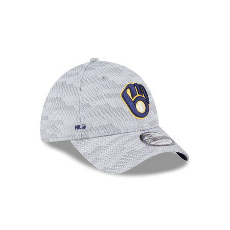 Milwaukee Brewers 2025 Clubhouse Gray 39THIRTY Stretch Fit