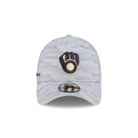 Milwaukee Brewers 2025 Clubhouse Gray 39THIRTY Stretch Fit